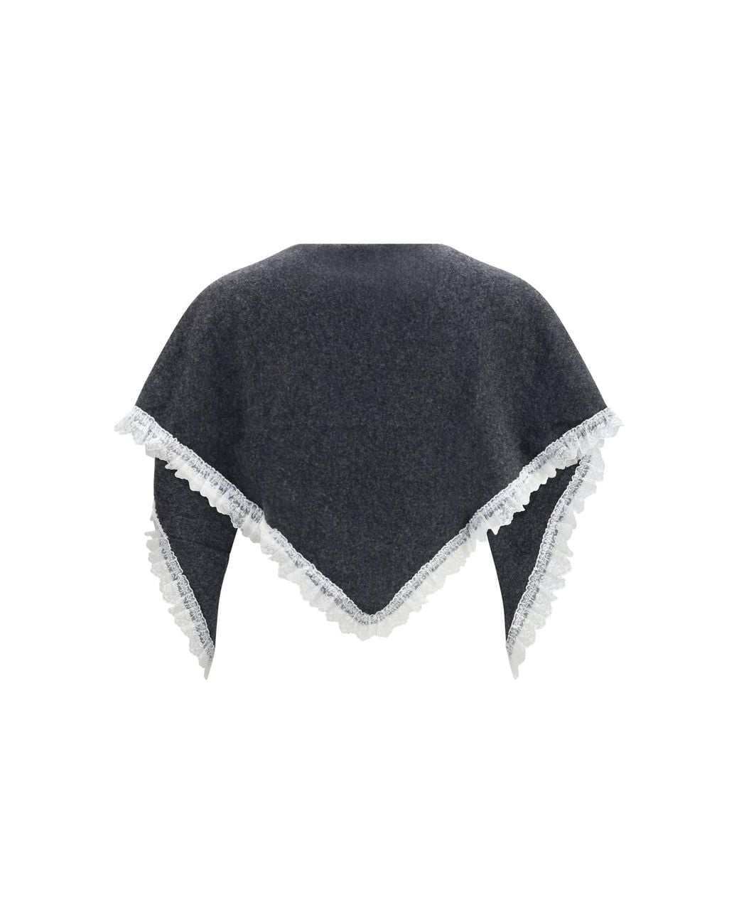 Ganni Blue Openwork Wool Cape