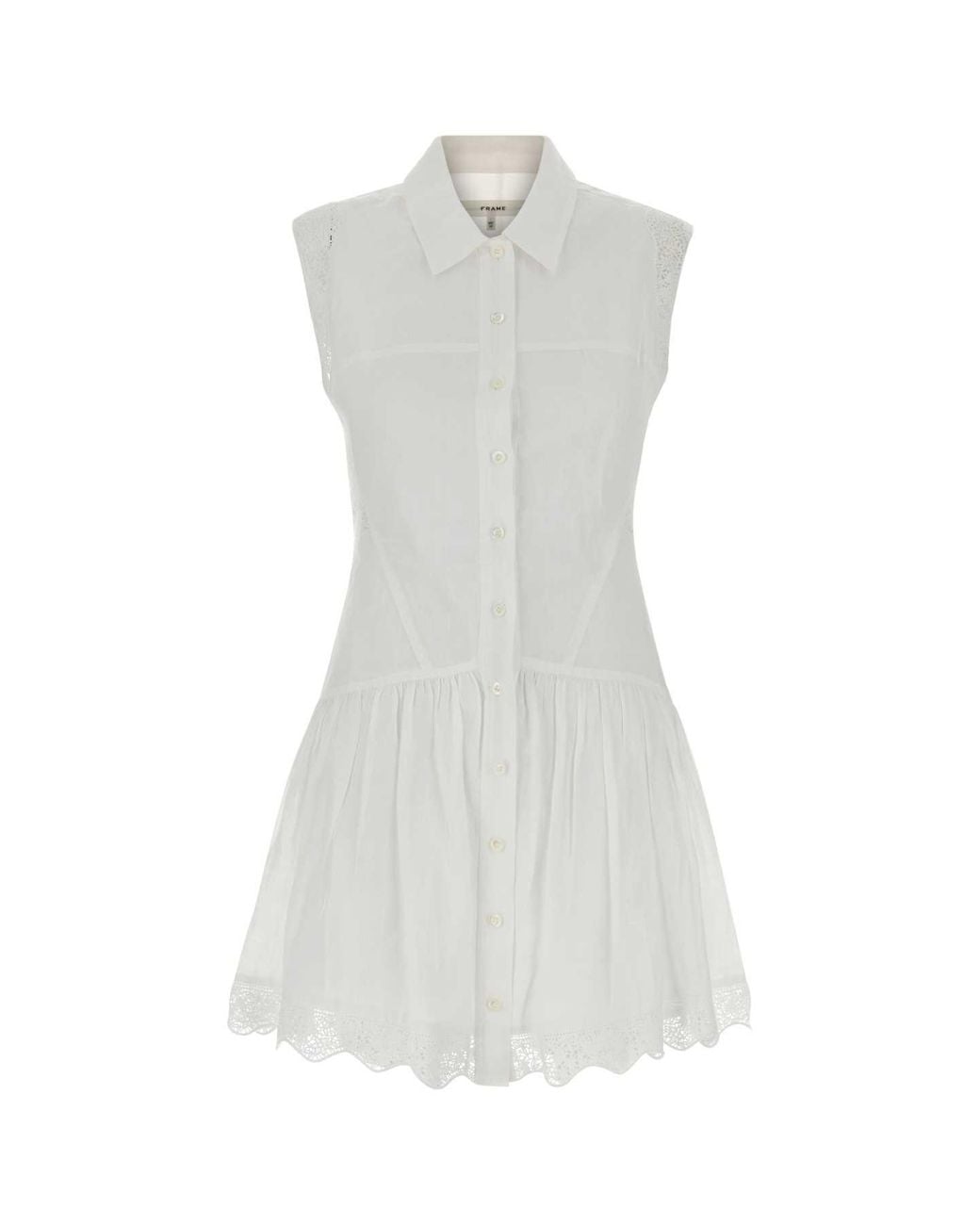 FRAME White Ramie Mini Dress