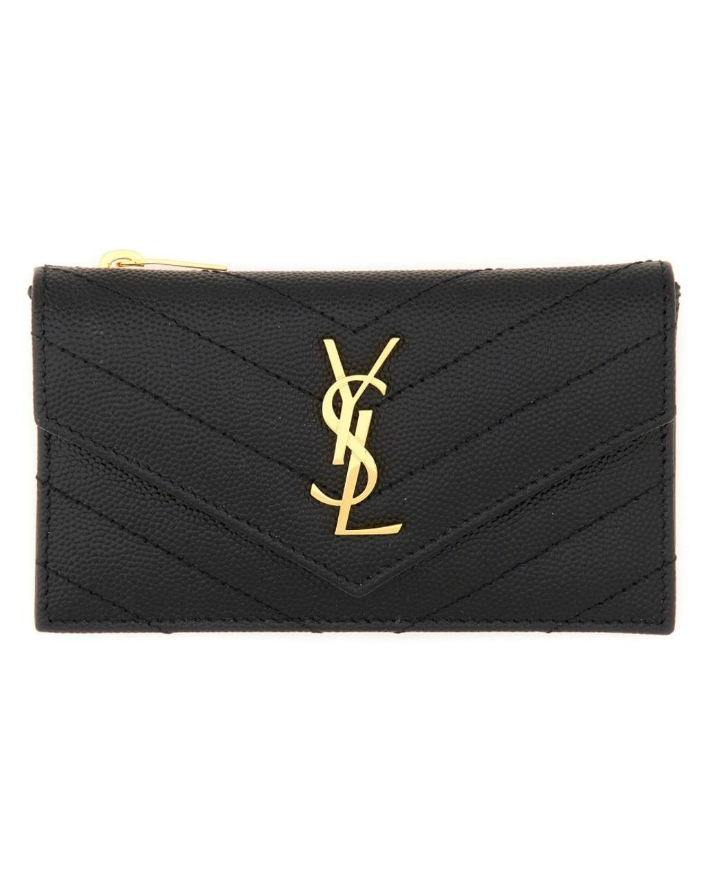 Saint Laurent Black Portacarte "Cassandre"