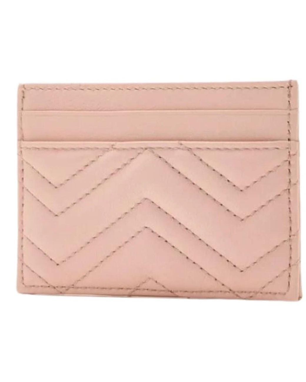 Gucci Pink Quilted Leather Card Holder