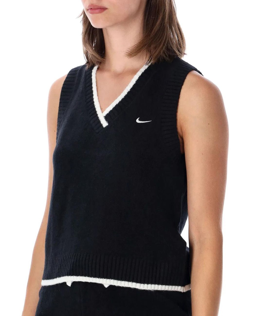 Nike Black Sportswear Chill Knit Sleeveless Jumper