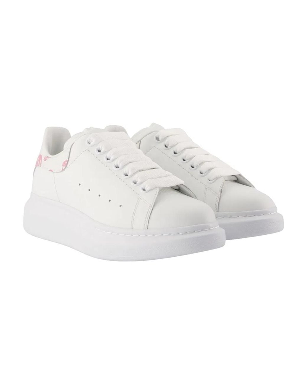 McQueen White Calfskin Sneakers
