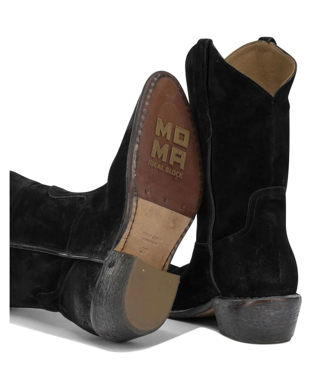 Moma Black "Dallas" Cowboy Boots