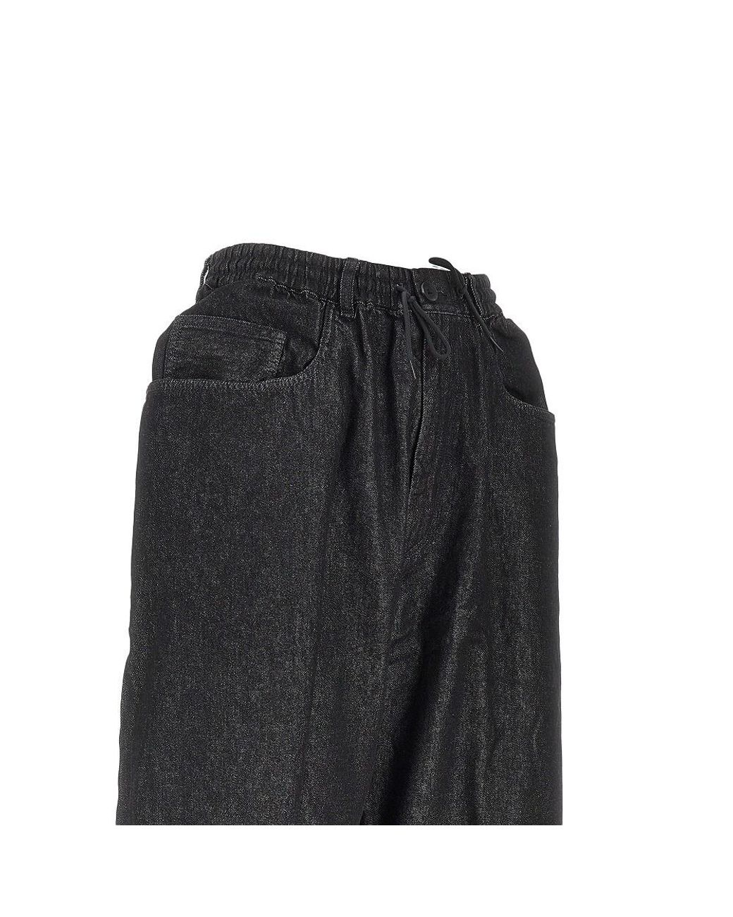 Y-3 Black Loose Fit Denim Pants for men