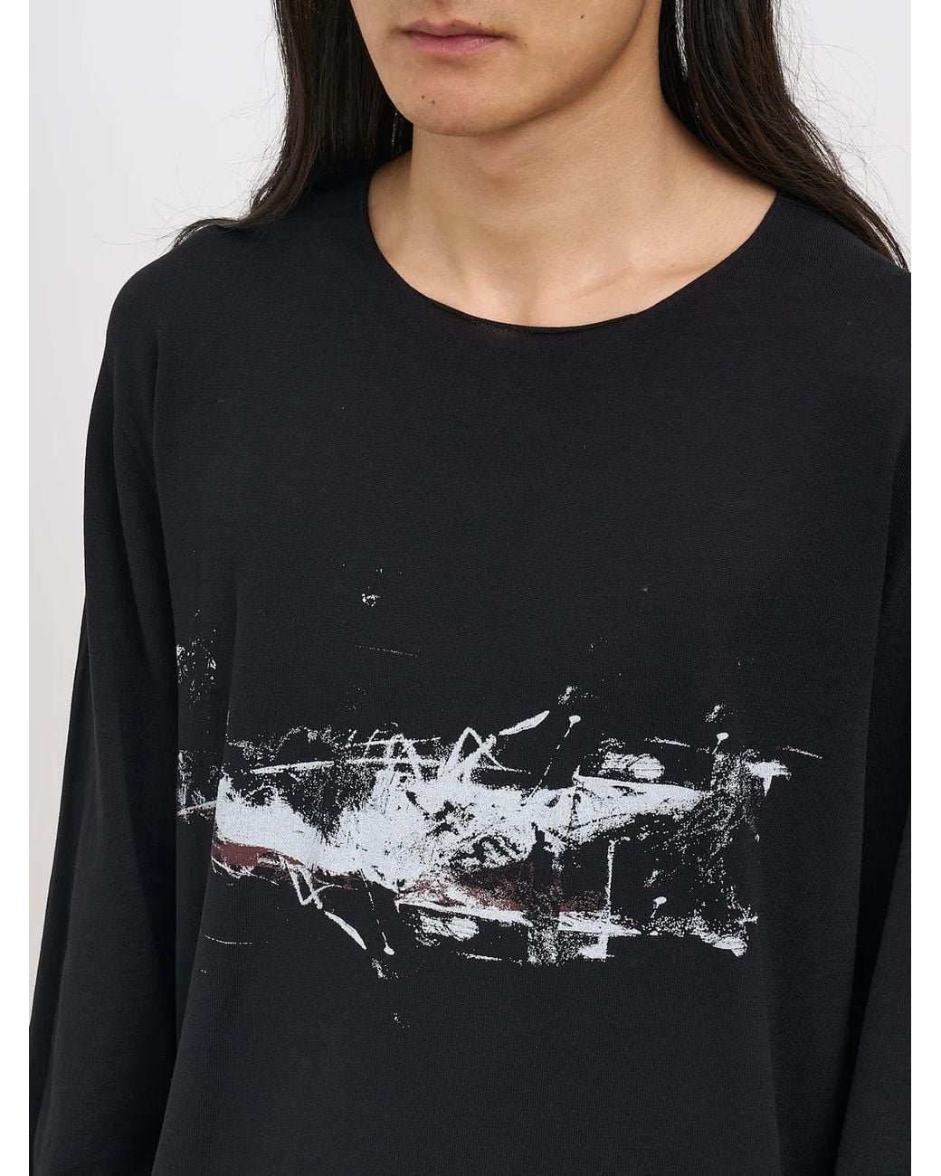 Isabel Benenato Black Cotton Sweater With Print for men