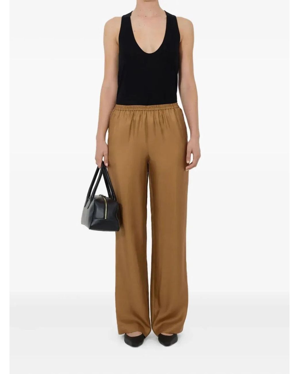 Loulou de Saison Brown "Alera" Wide Leg Trousers