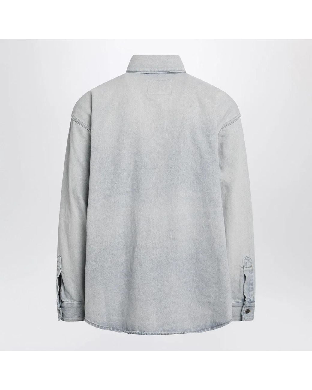 Balenciaga Gray Cotton Denim Shirt for men