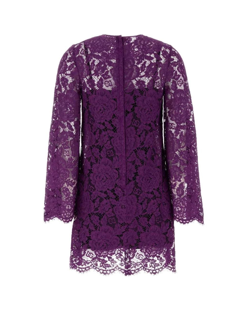 Dolce & Gabbana Purple Dolce & Gabbana Abito Pizzo