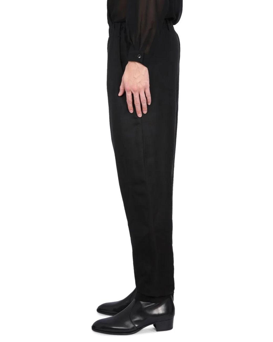 Saint Laurent Black High Waist Pants for men