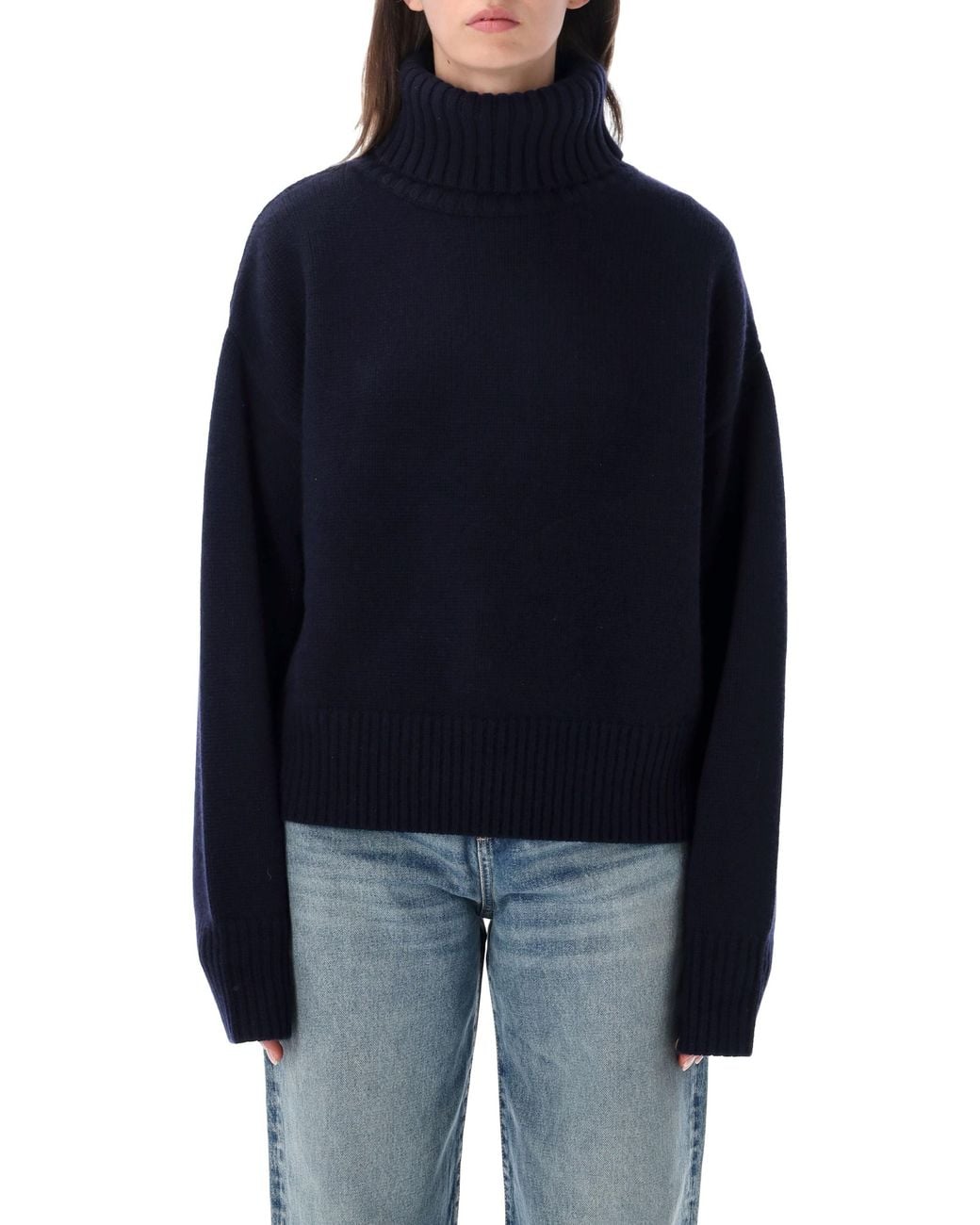 Extreme Cashmere Blue Crop Xtra High Neck