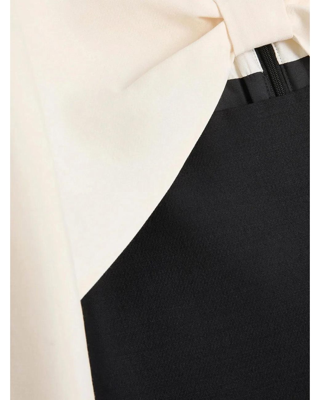 Valentino Garavani Black Crepe Couture Short Dress With Bow And Contrasting Sleeves
