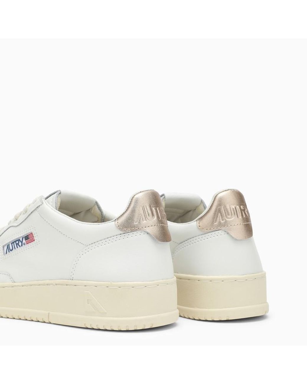 Autry White Sneaker Medalist Low Blanco Talon Dorado