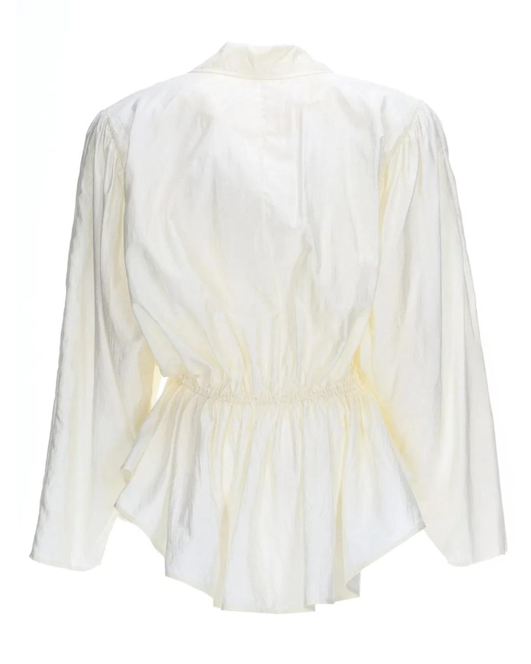 Chloé White Solid Notched Lapel Top