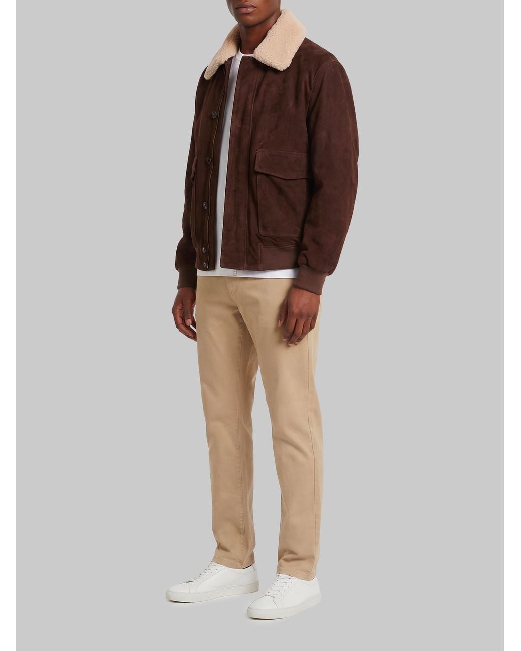 Arma Brown Bari Gritty Suede Bomber for men