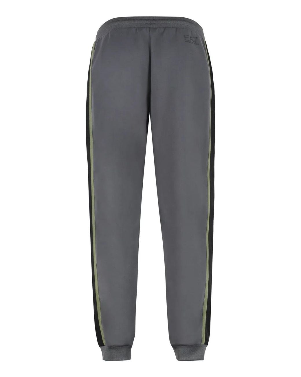 EA7 Gray Techno Fabric Track Pants for men