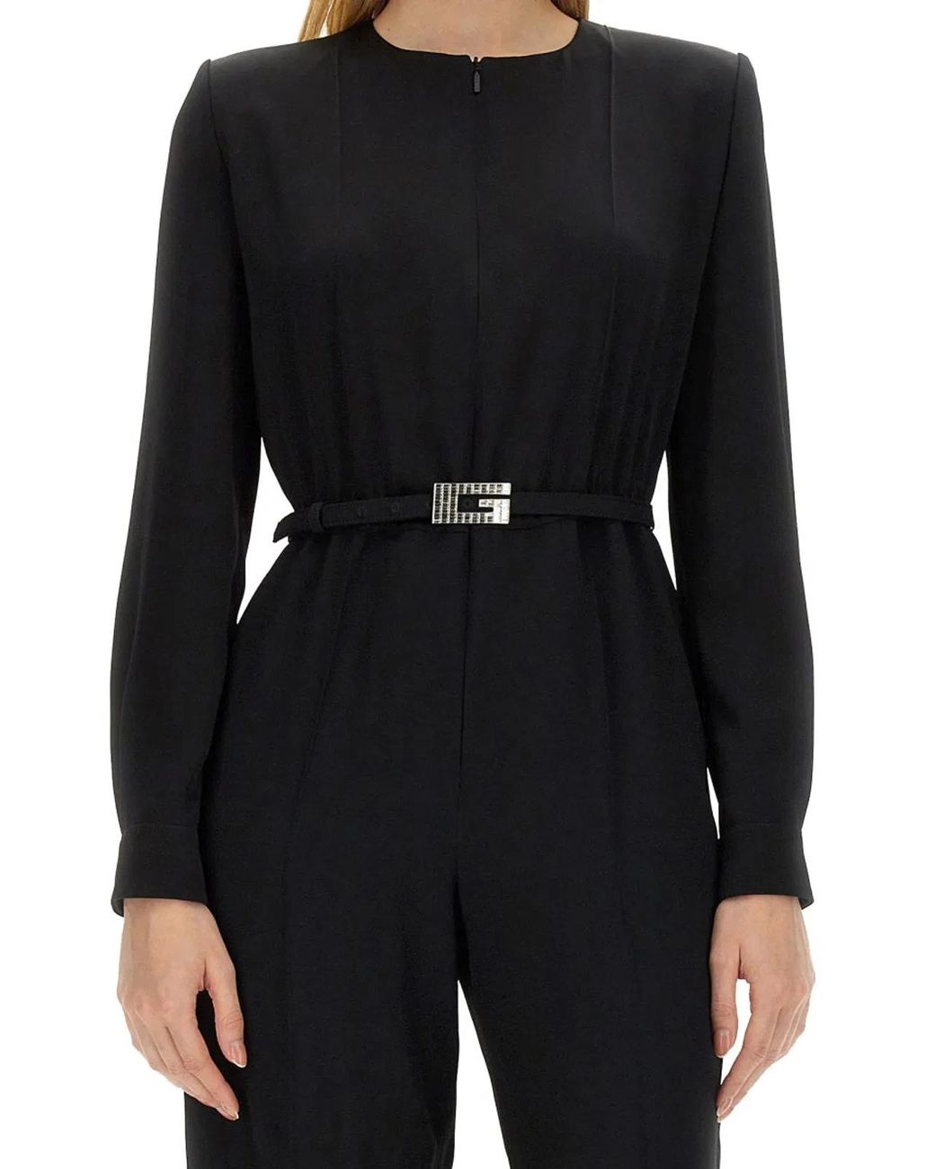Gucci Black Viscose Jumpsuit With Belt