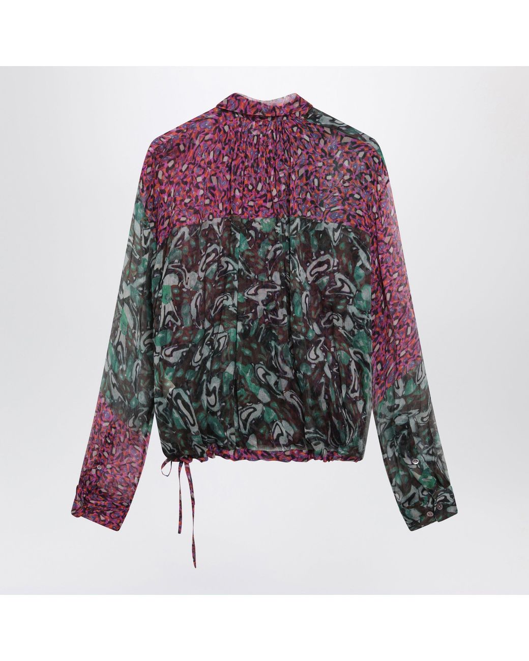 Dries Van Noten Purple Multicolored Silk Blouse