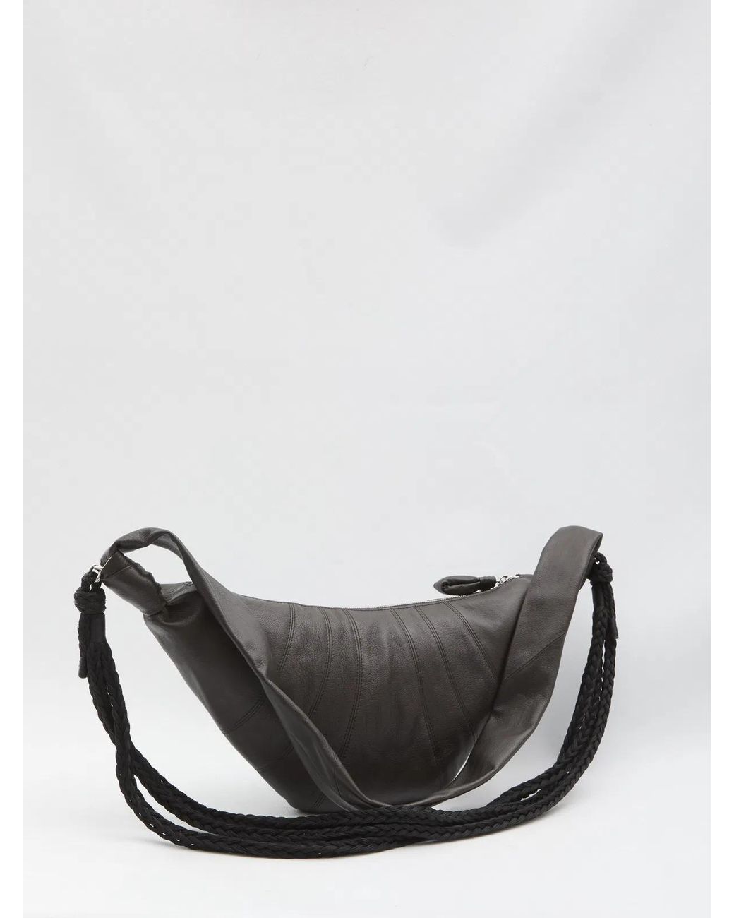 Lemaire Gray Braid Croissant Medium Bag