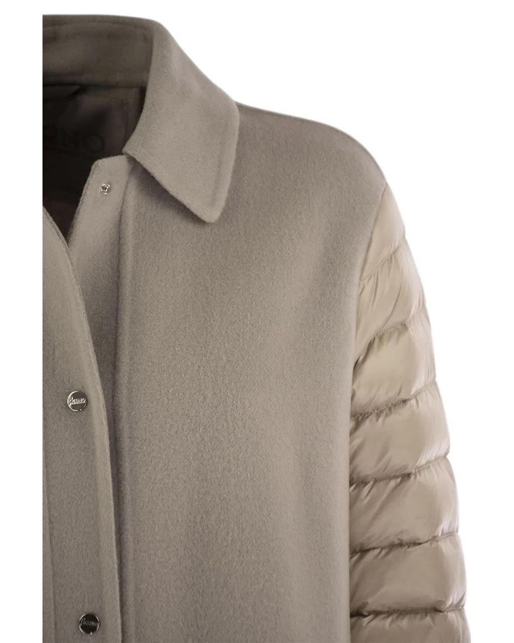 Herno Gray Coat With Down Sleeves