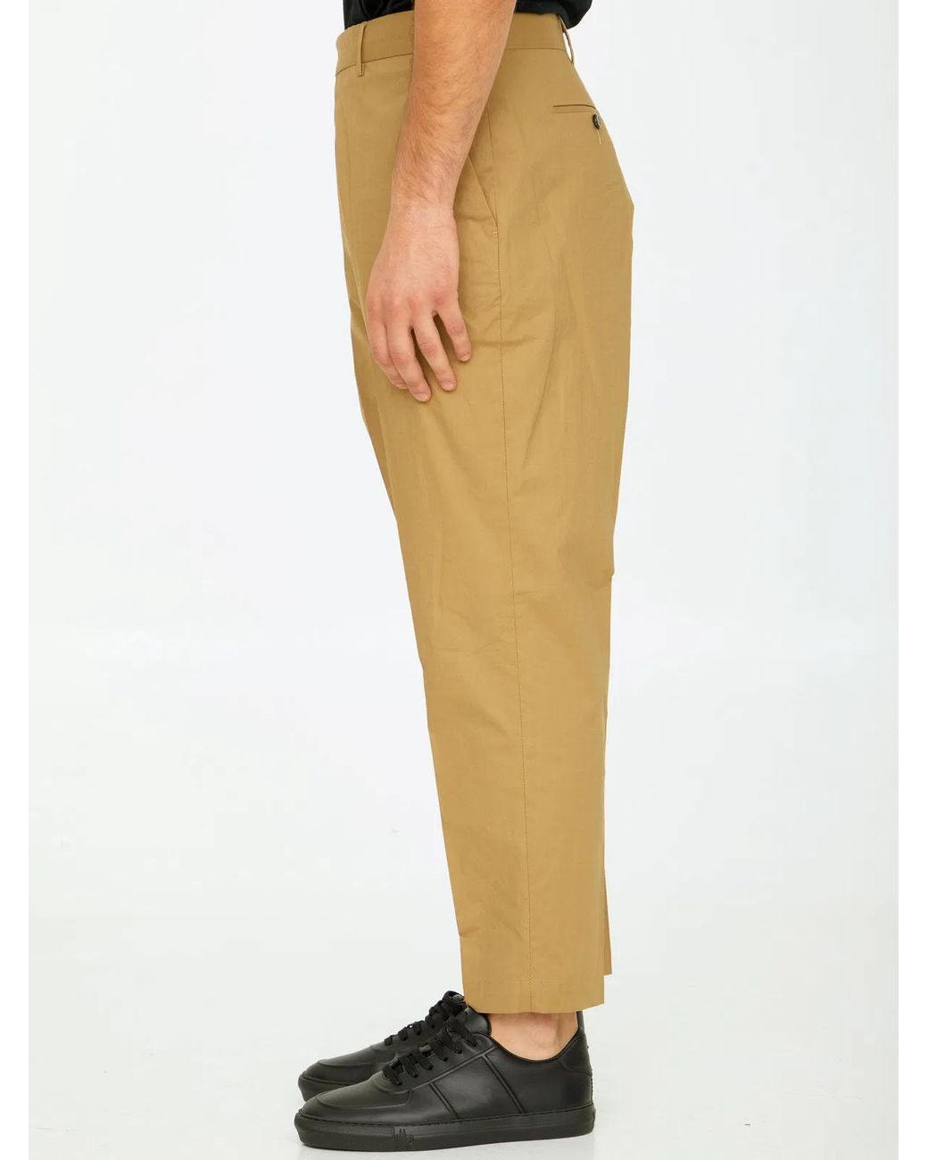 PT Torino Yellow Cotton Trousers for men