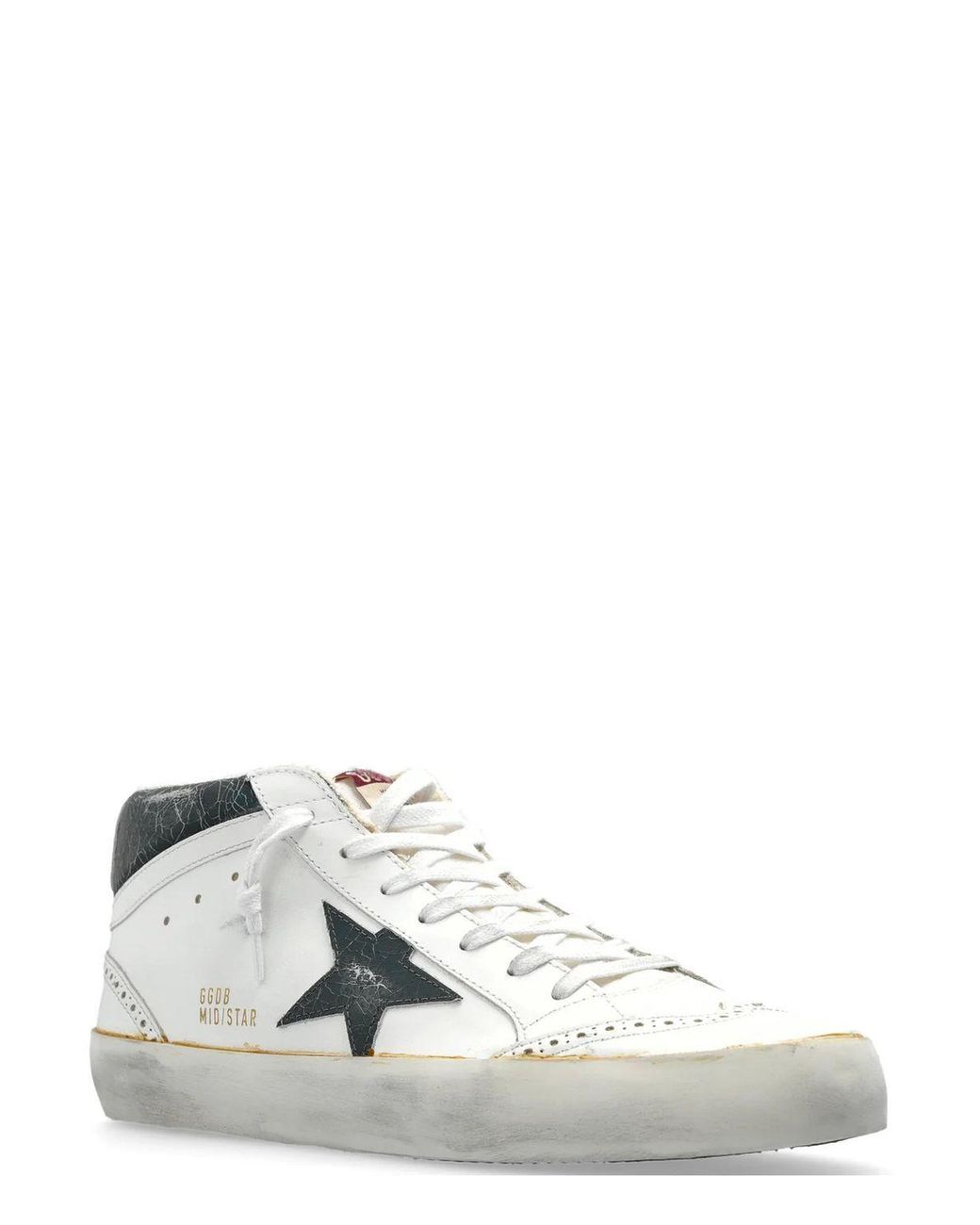 Golden Goose Deluxe Brand White Mid Star Leather And Laminated Crac for men