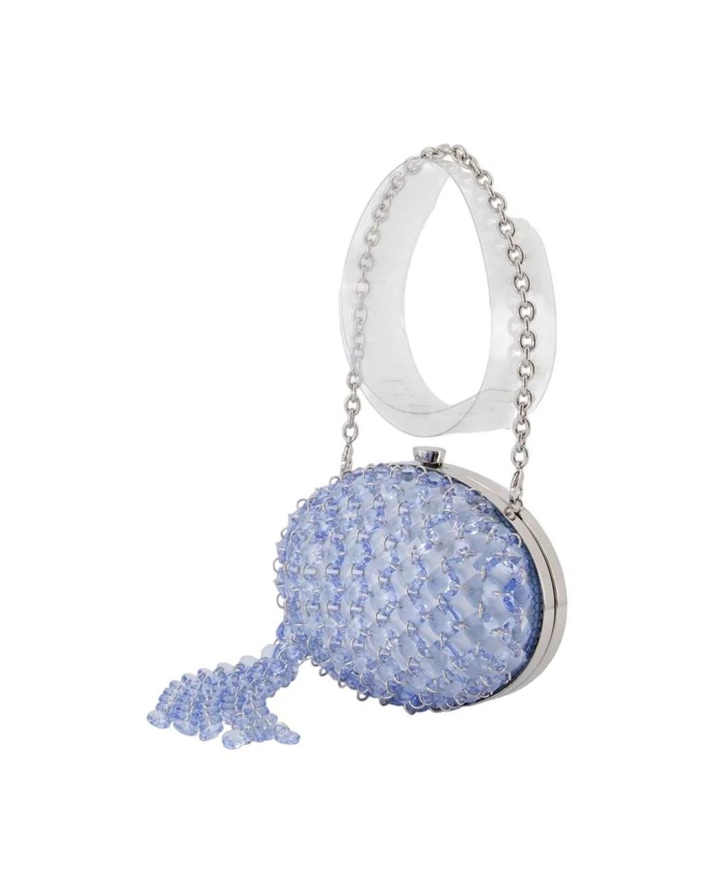 Self-Portrait Blue Self-Portrait Crystal Chain Oval Clutch