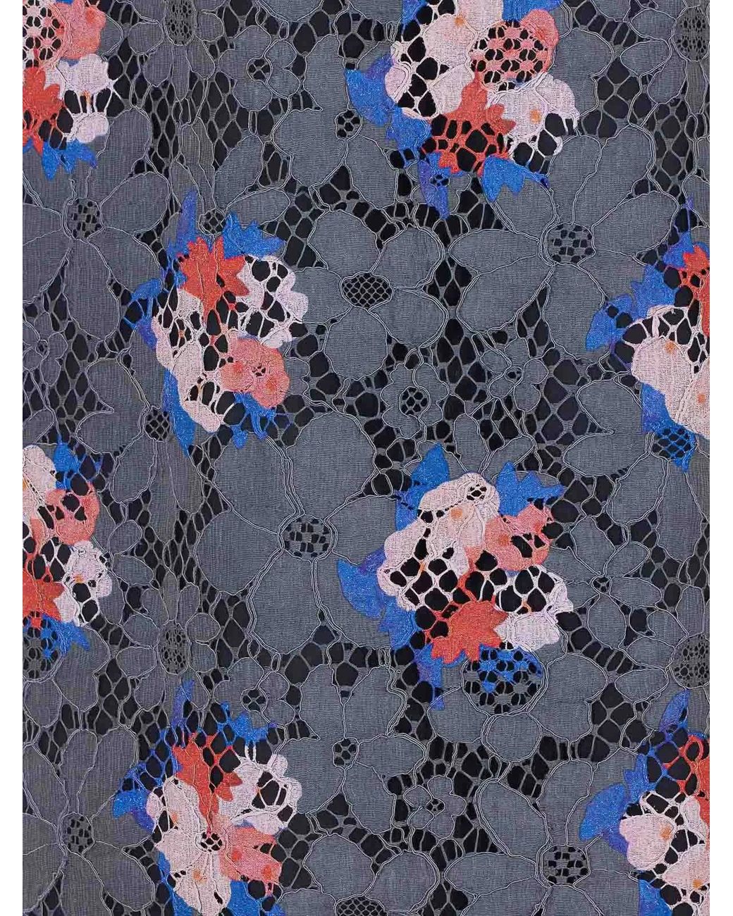 Fendi Blue Dress With Bouquet Pattern