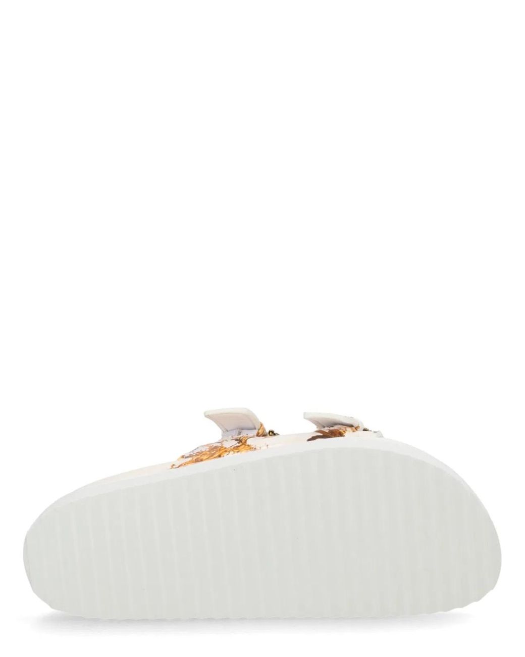 Versace Jeans Couture White Polyurethane Flat