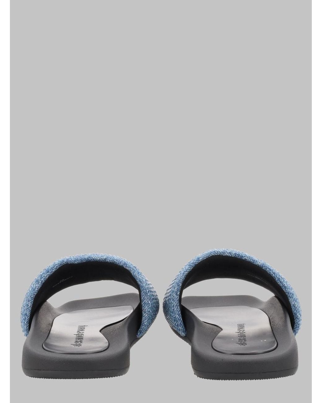 Alexander Wang Blue Slide Sandals Denim Recycled Cotton