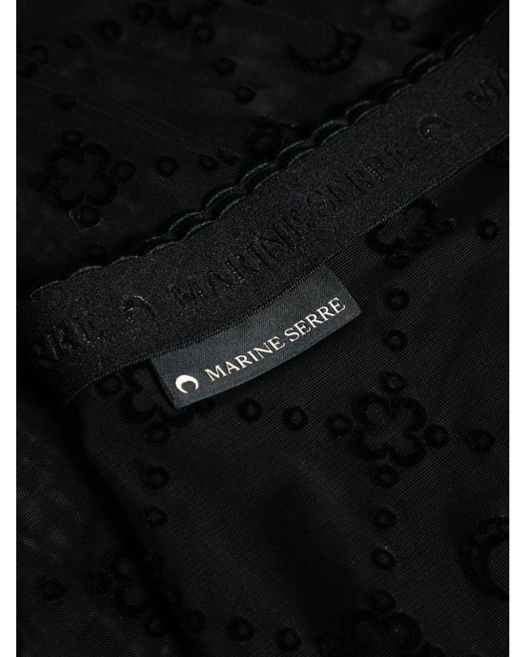 MARINE SERRE Gray Monogram Mesh Flock Tights