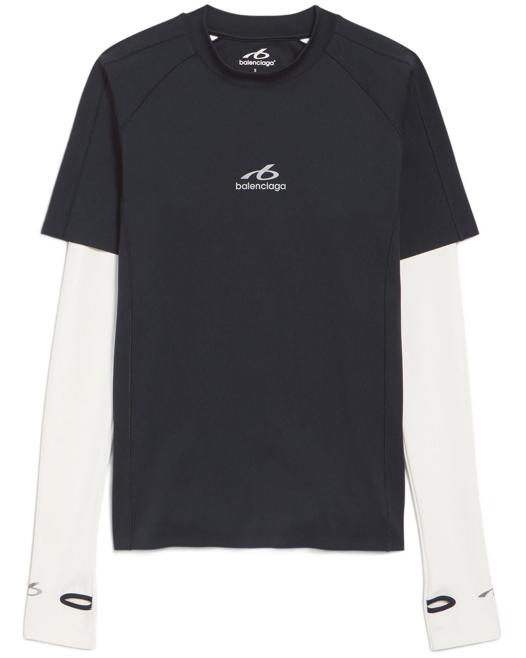 Balenciaga Black Long-Sleeve Layered T-Shirt for men