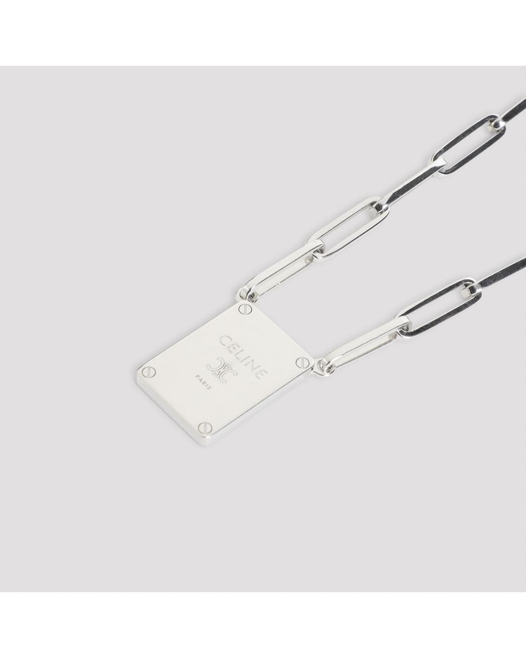 Céline Metallic Tag Necklace for men