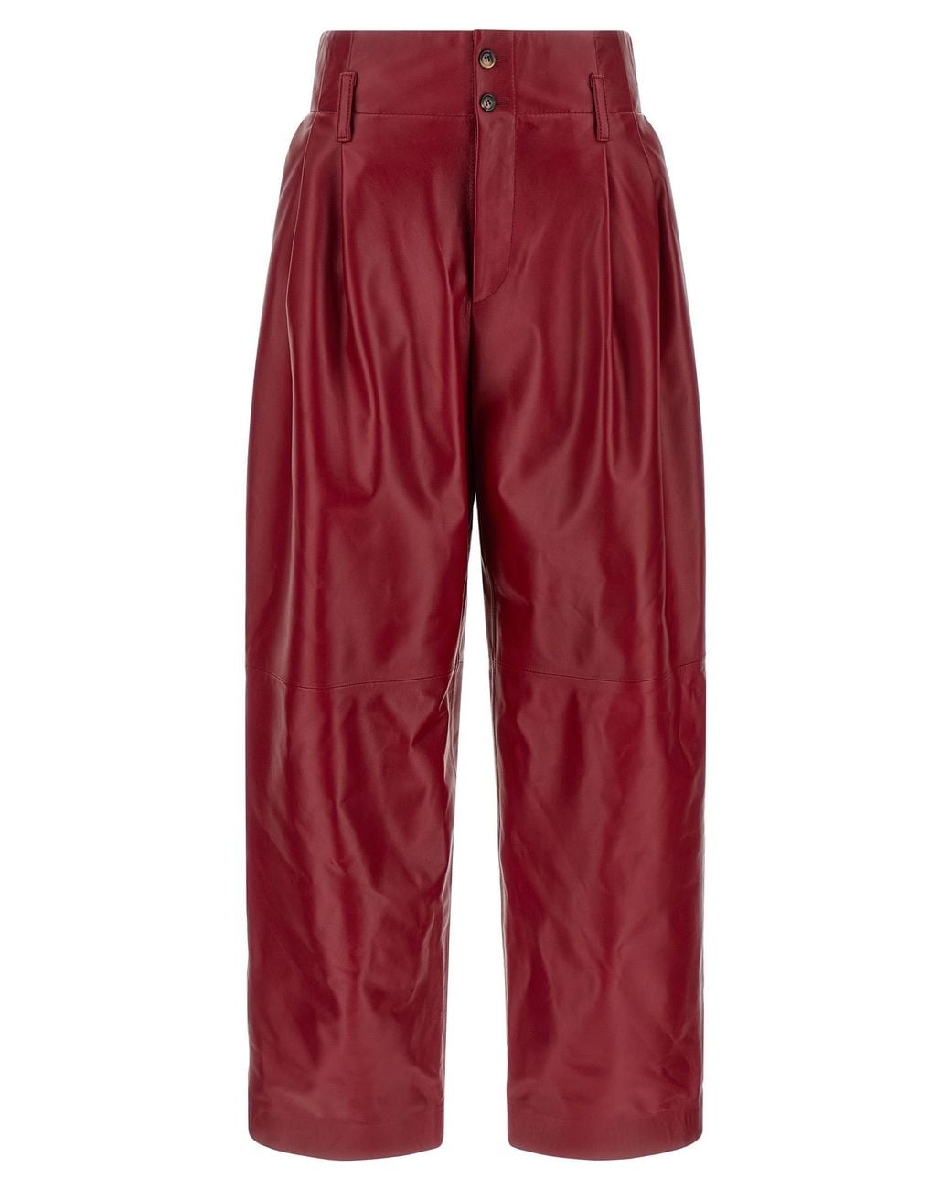 Alberta Ferretti Red High Waist Pants