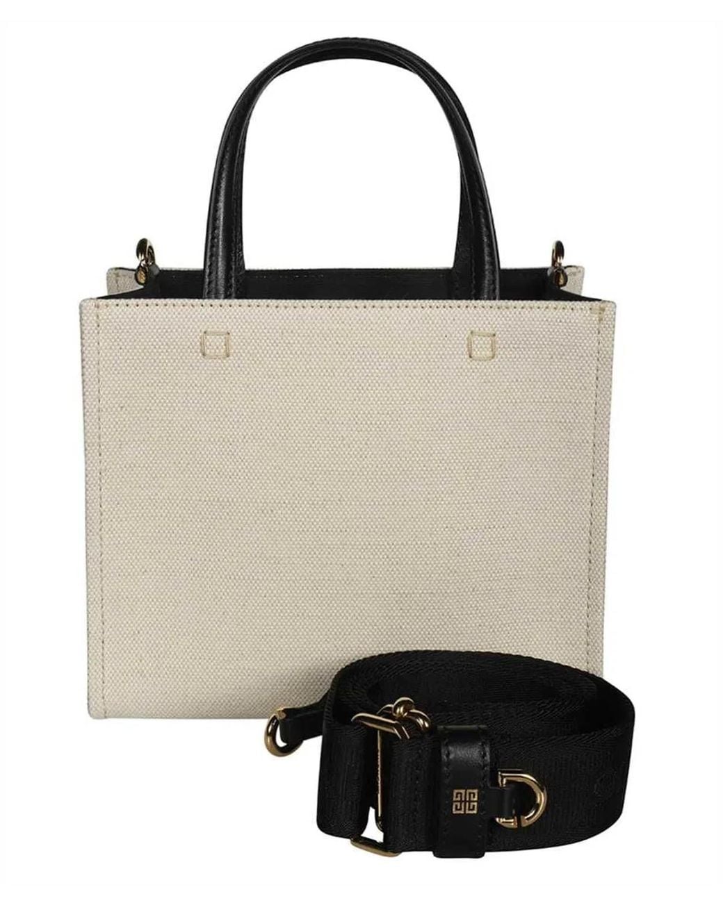 Givenchy Natural Chic Mini Canvas Tote With Leather Accents And-Tone Hardware