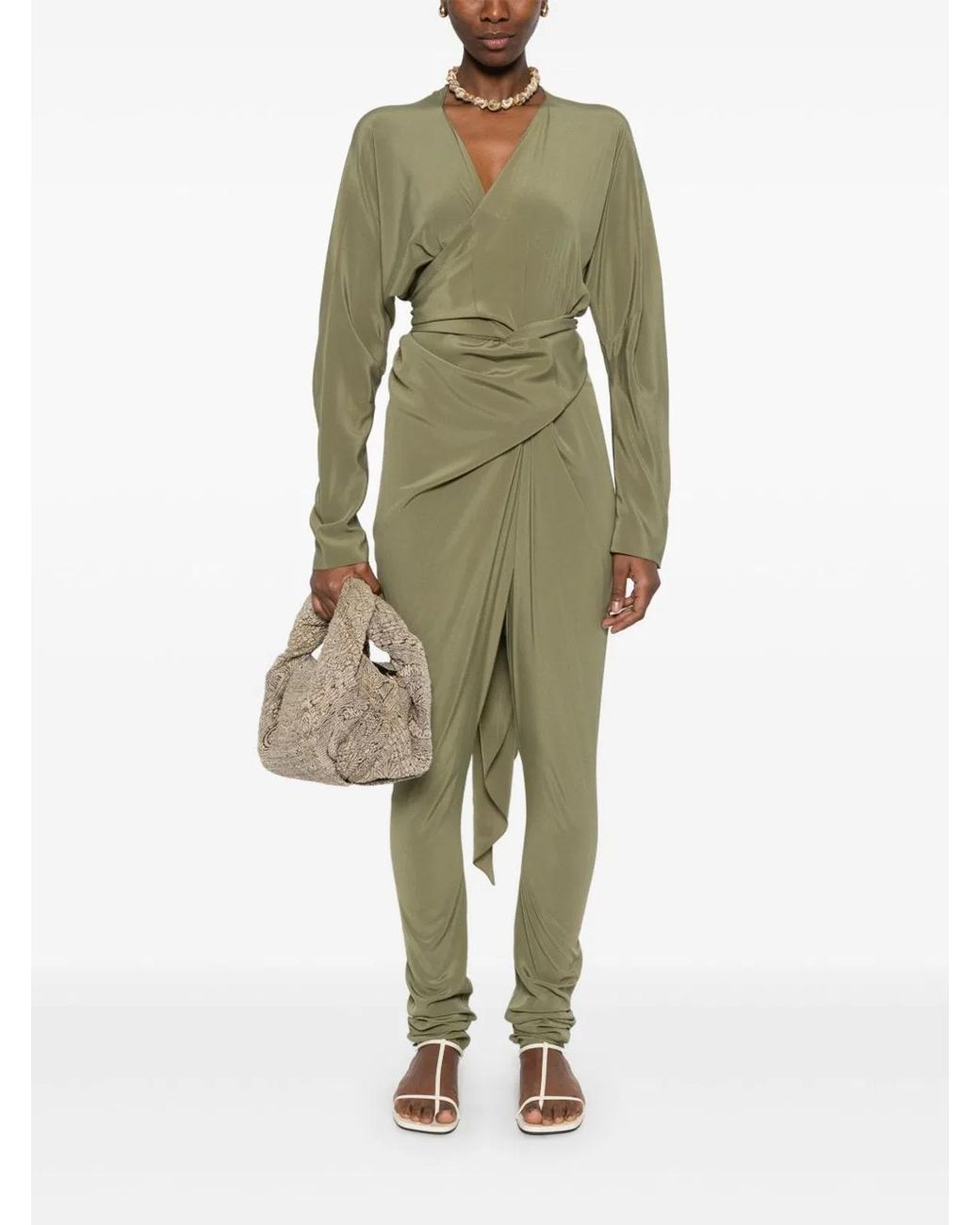 Cortana Green Serp Silk Jumpsuit