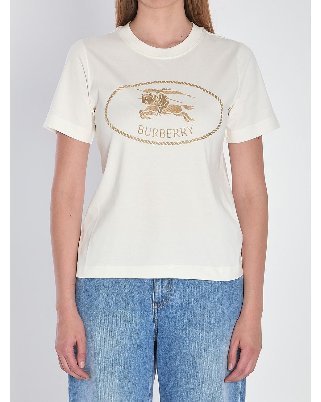 Burberry White Cotton T-Shirt