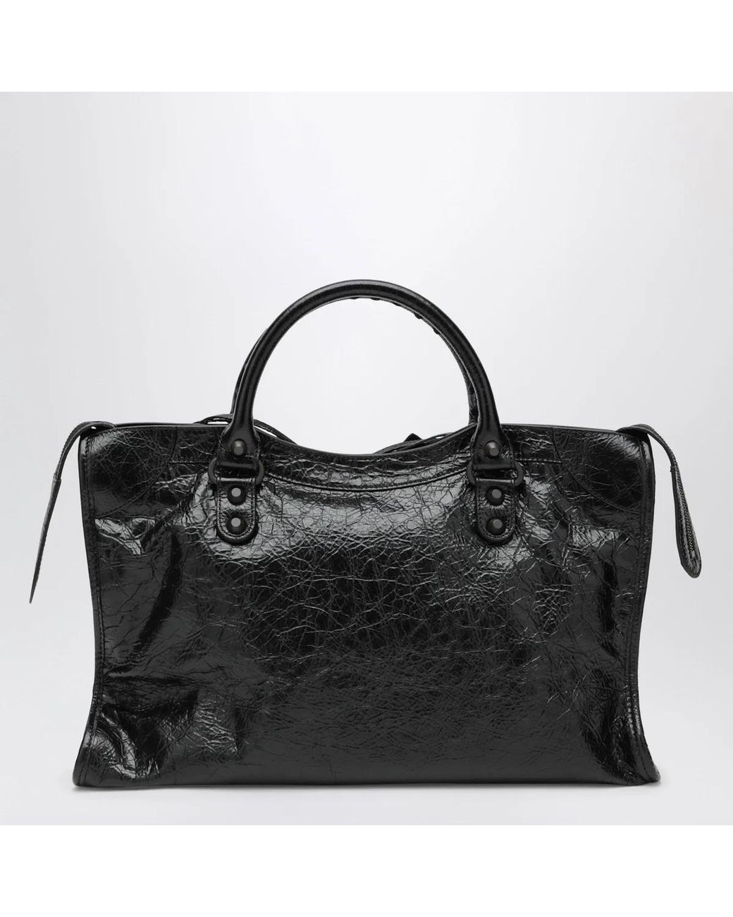 Balenciaga Black Le City Medium Lambskin Leather Handbag