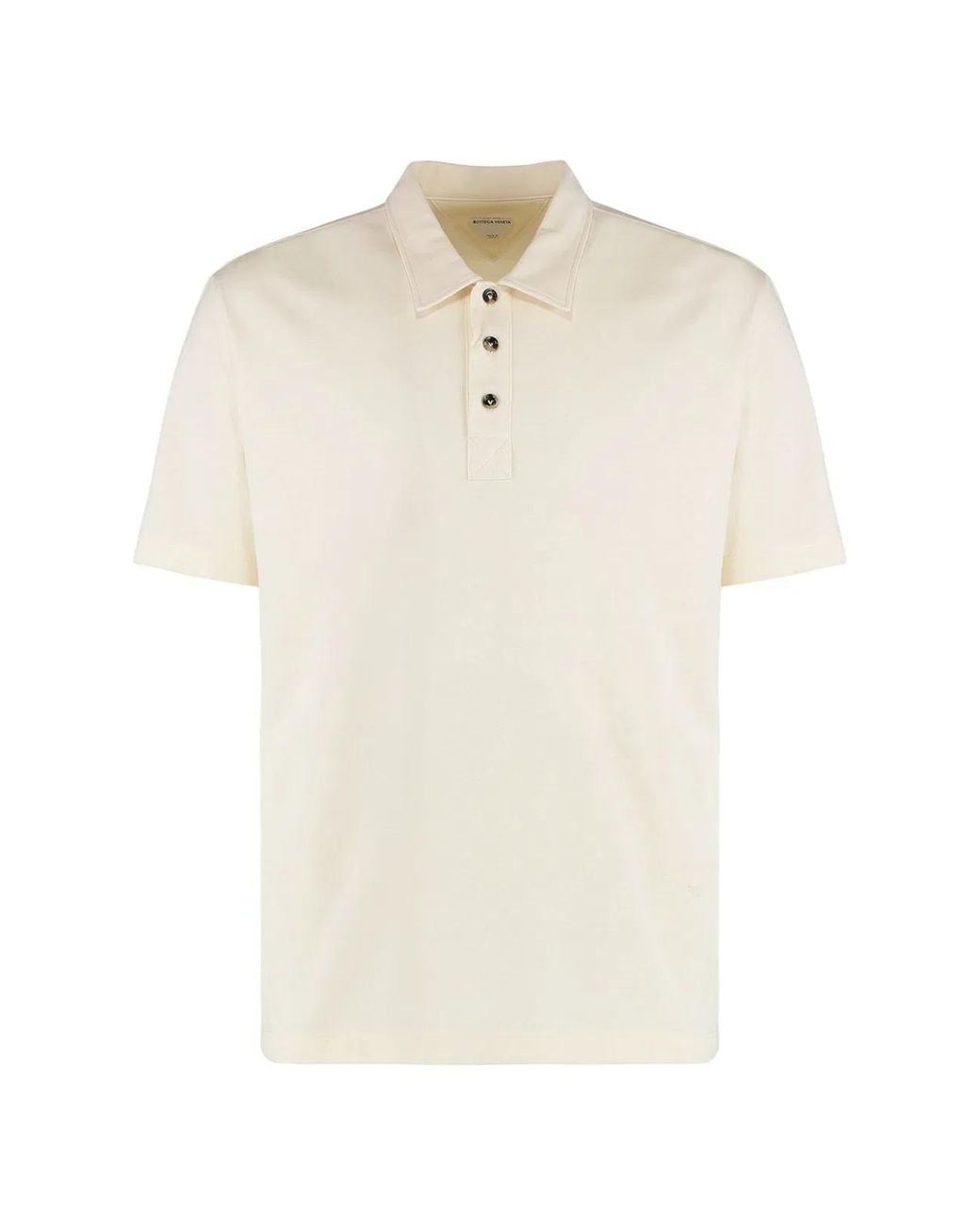 Bottega Veneta White Cotton-Piqué Polo Shirt for men