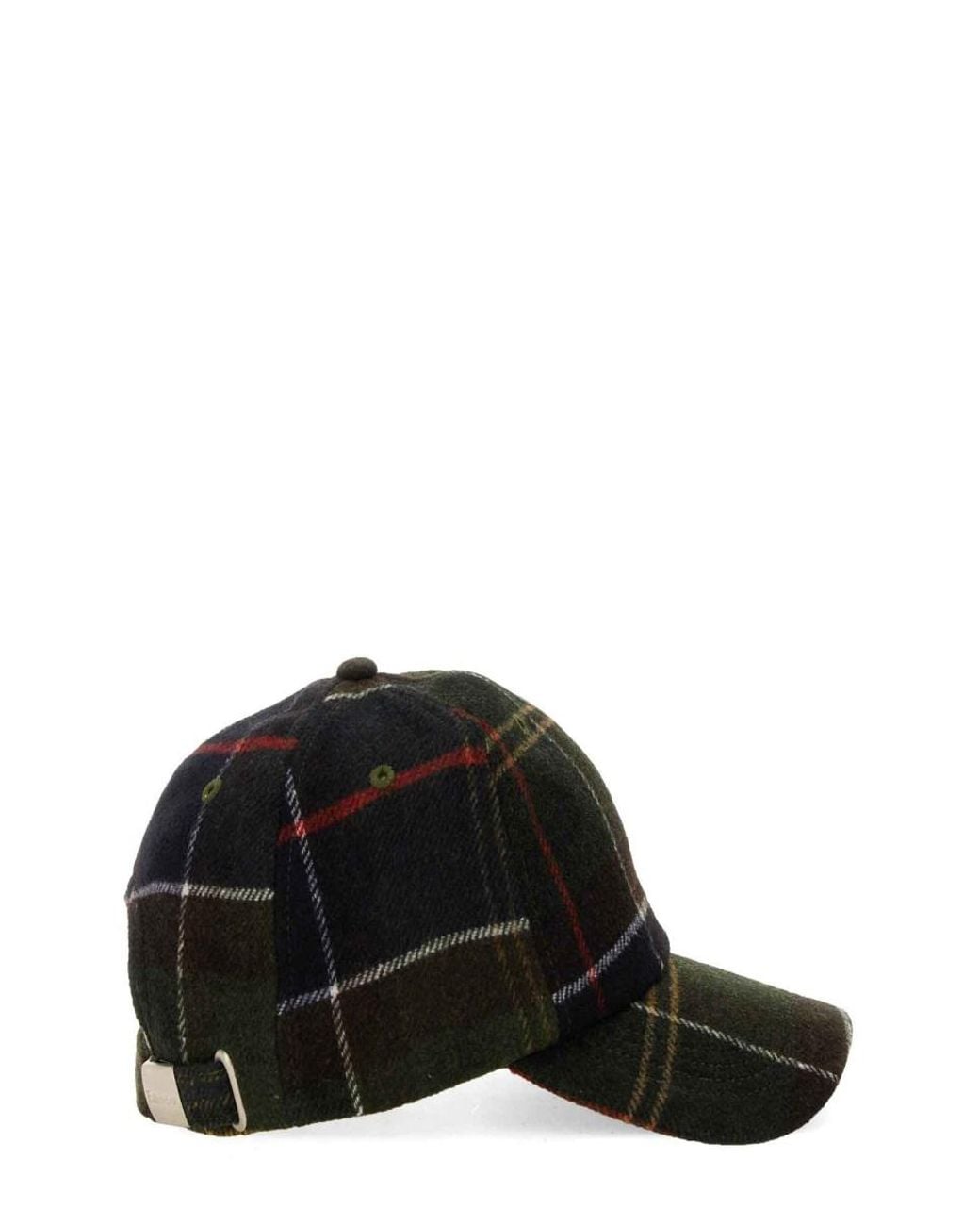 Barbour Black Tartan Cotton Hat for men