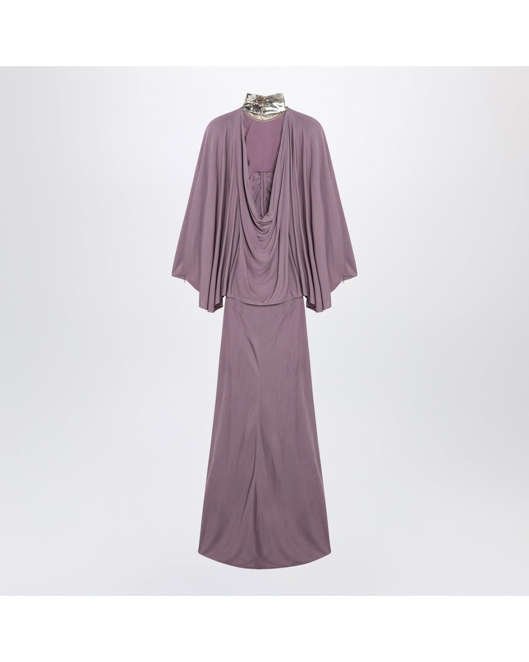 Valentino Purple Mauve Draped Long Dress