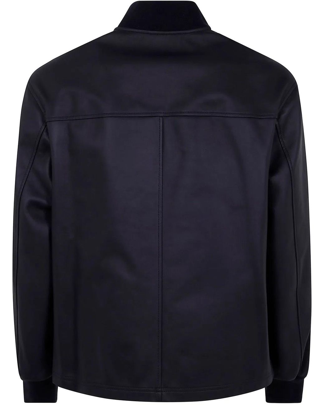 Desa Blue Leather Patch Pocket Bomber Jacket for men