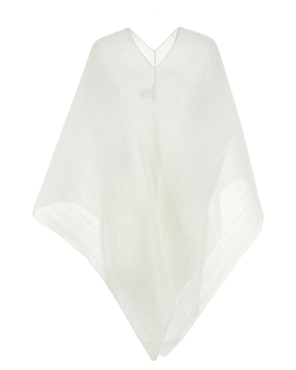 小物 PLEATS PLEASE MADAME-T SMALL WHITE Pleats Please Issey Miyake 'Basic Madame-T Small' Stole in White