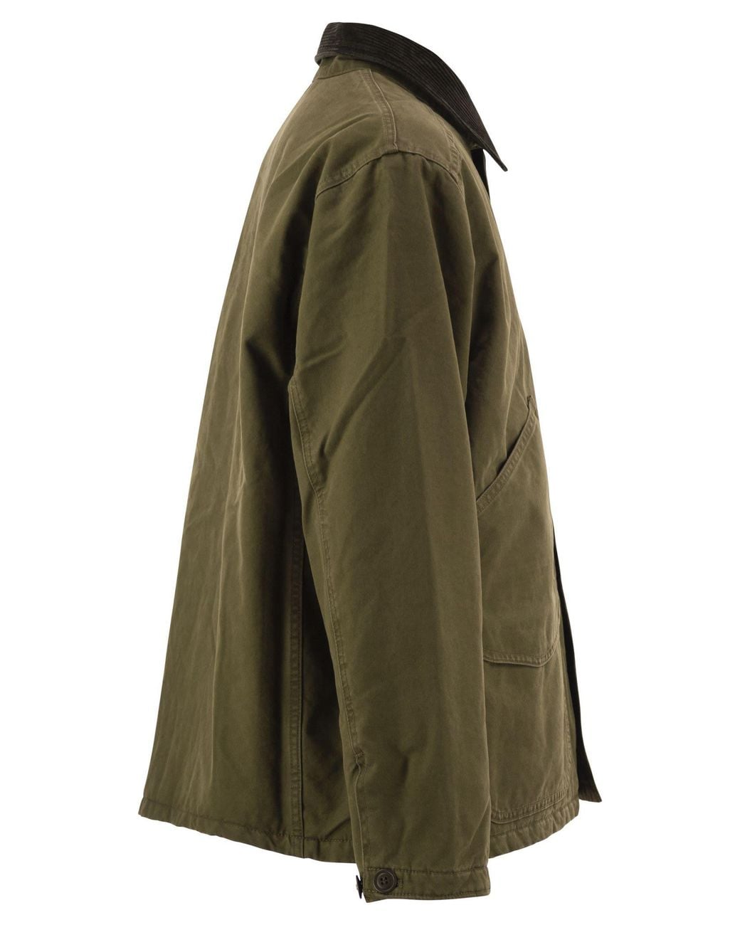 Filson Green Cotton Jacket With Corduroy Collar for men