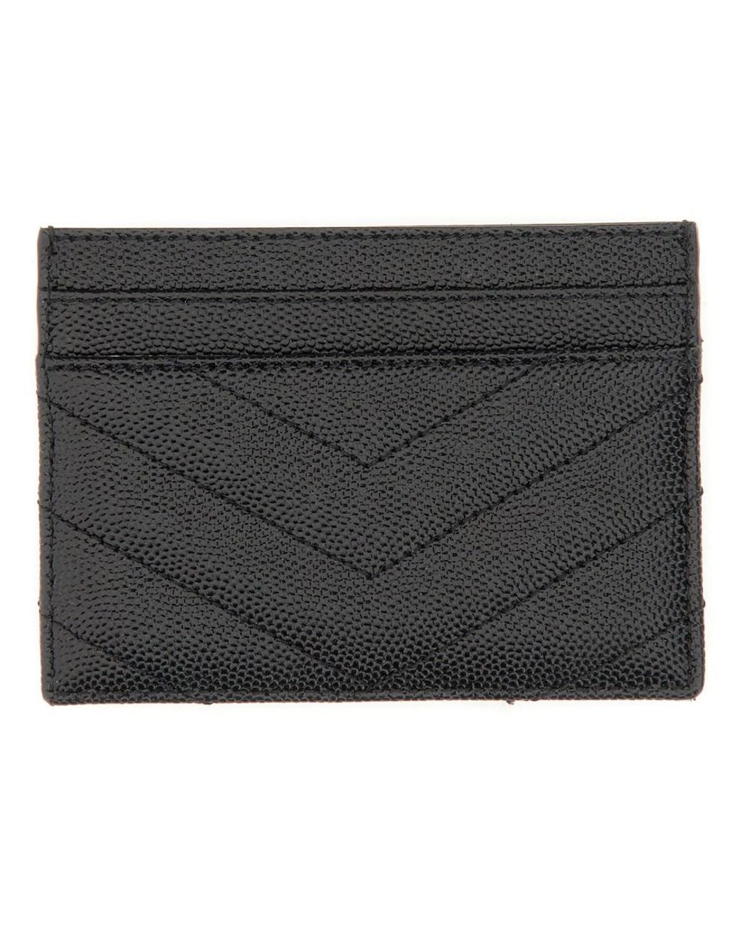 Saint Laurent Black Logo Detail Leather Card Holder