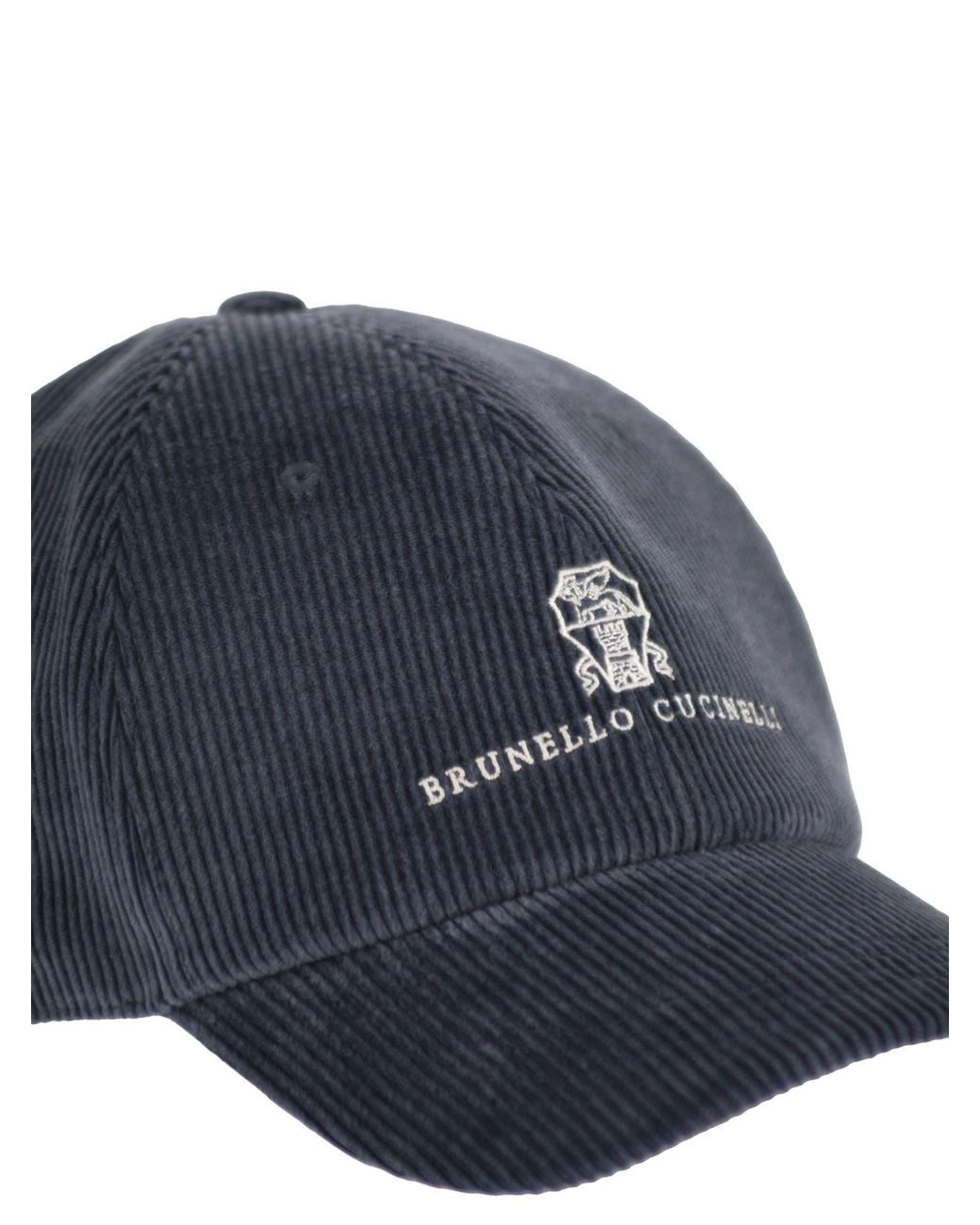 Brunello Cucinelli Blue Cotton And Cashmere-Blend Corduroy Baseball Cap for men
