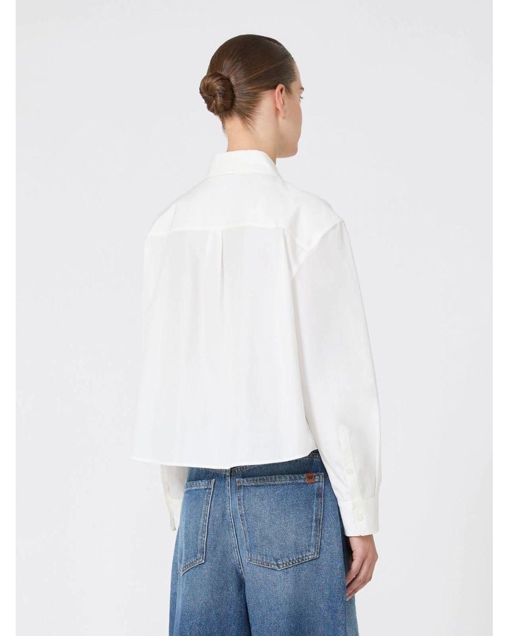 Max Mara White Cotton Poplin Shirt