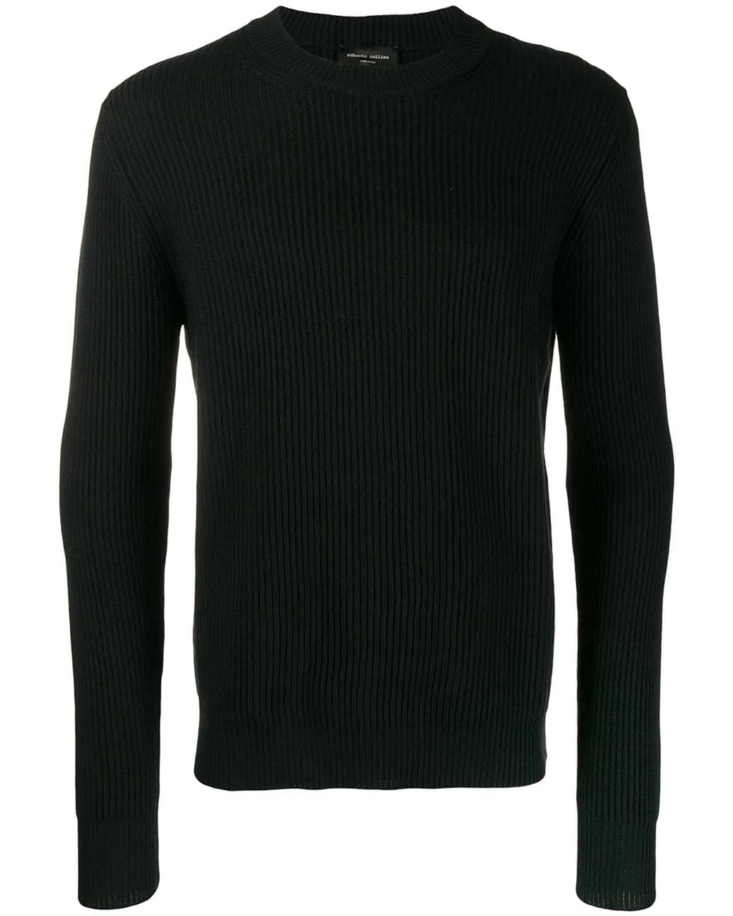 Roberto Collina Black Crewneck Sweater for men