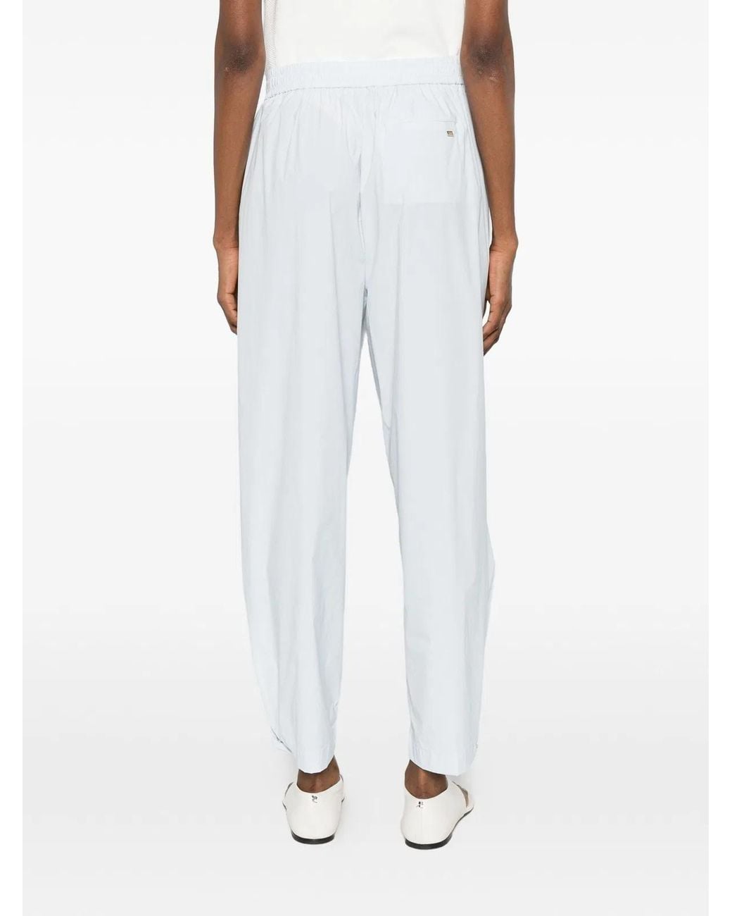 Herno White Polyamide Elastane Drawstring-Fastening Trousers
