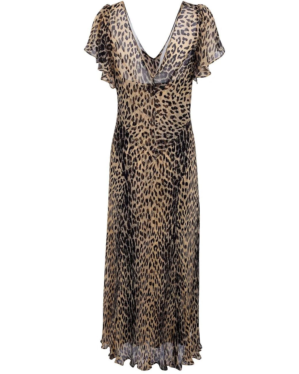 Rixo Brown "Bexley" Dress Nina Leopard