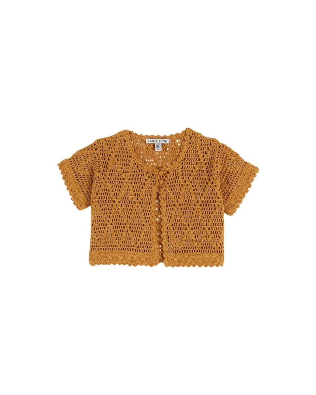 Emile Et Ida Brown Emile & Ida Cardigan Crochet
